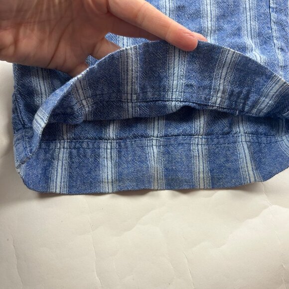 Old Navy Bright Blue Striped Linen Blend High Rise Wide Leg Lounge Pant S - Picture 8 of 8